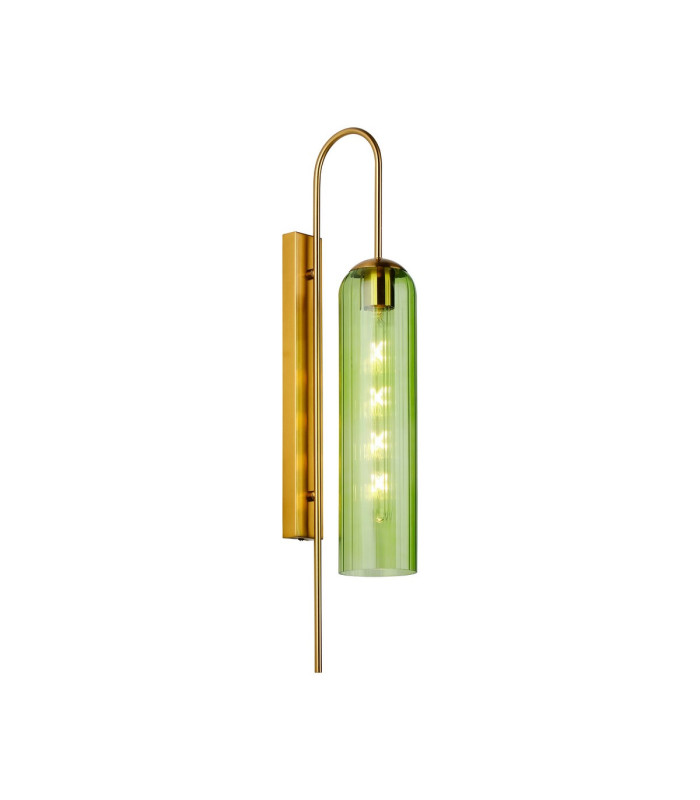 Clarkson 70cm Curved Wall Light 1 Light E27 Brass Gold / Green-1