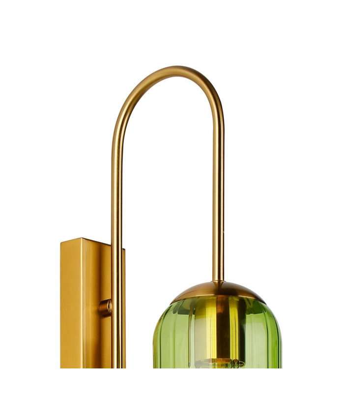 Clarkson 70cm Curved Wall Light 1 Light E27 Brass Gold / Green-5