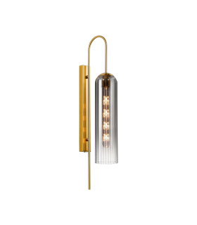 Clarkson 70cm Curved Wall Light 1 Light E27 Brass Gold / Smoke Fade-1