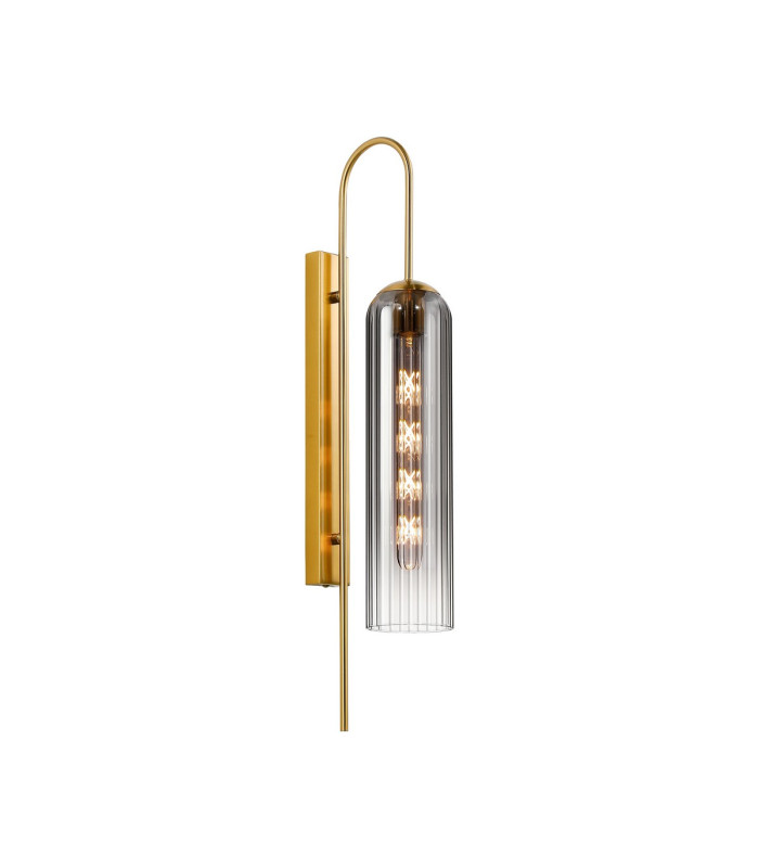Clarkson 70cm Curved Wall Light 1 Light E27 Brass Gold / Smoke Fade-1