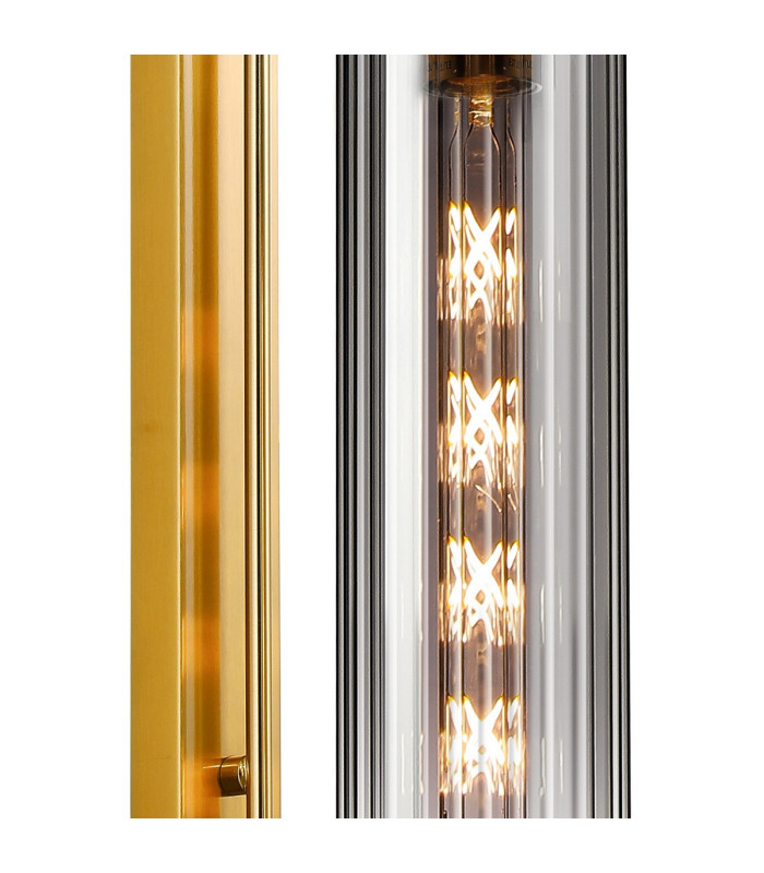 Clarkson 70cm Curved Wall Light 1 Light E27 Brass Gold / Smoke Fade-6