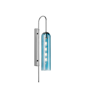 Clarkson 70cm Curved Wall Light 1 Light E27 Polished Nickel / Blue-1