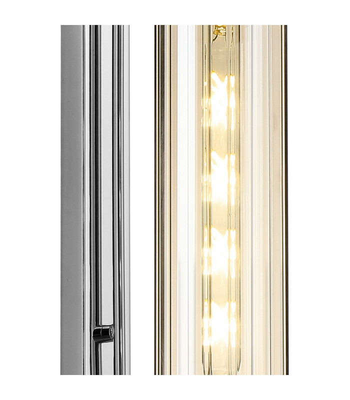Clarkson 70cm Curved Wall Light 1 Light E27 Polished Nickel / Cognac-6