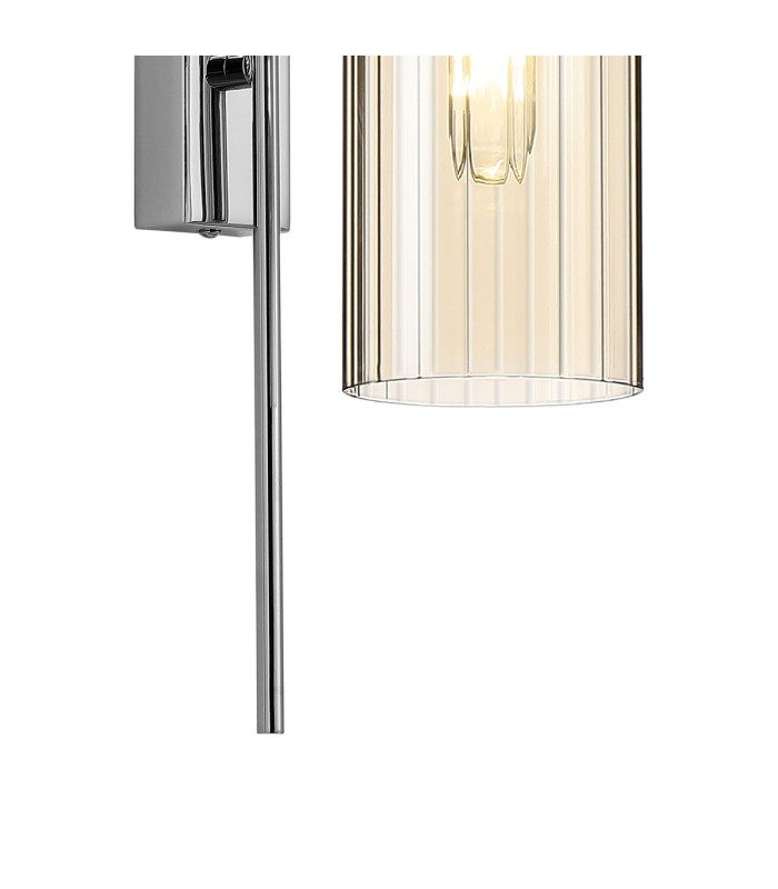 Clarkson 70cm Curved Wall Light 1 Light E27 Polished Nickel / Cognac-7