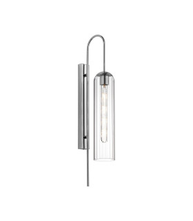 Clarkson 70cm Curved Wall Light 1 Light E27 Polished Nickel / Clear-1