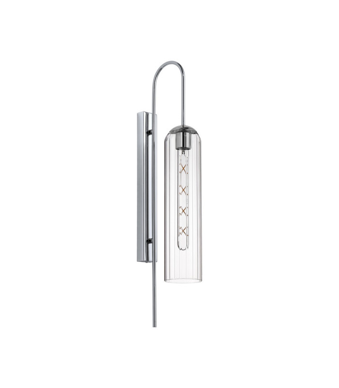 Clarkson 70cm Curved Wall Light 1 Light E27 Polished Nickel / Clear-4