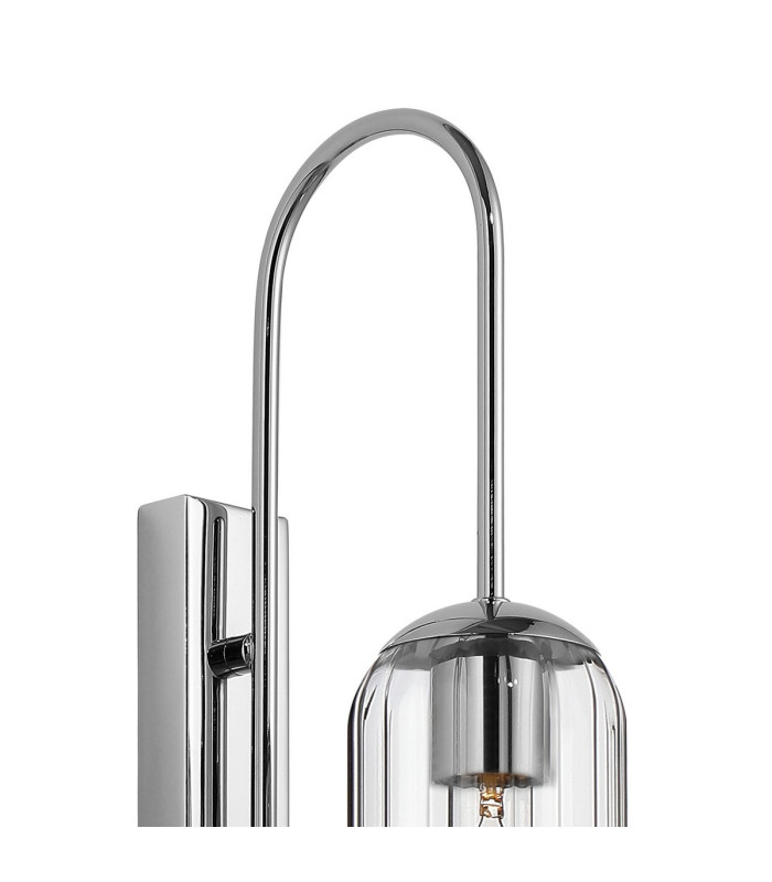 Clarkson 70cm Curved Wall Light 1 Light E27 Polished Nickel / Clear-5