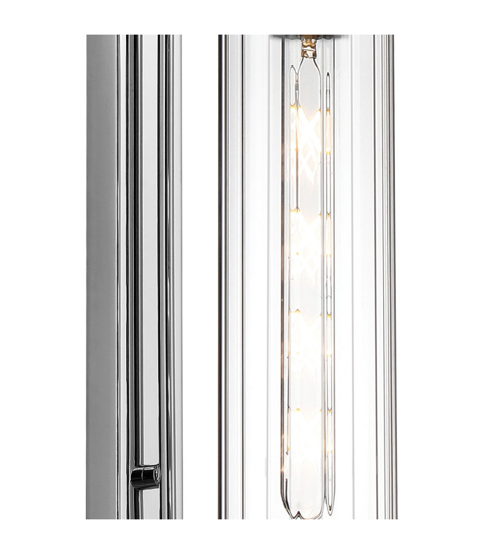 Clarkson 70cm Curved Wall Light 1 Light E27 Polished Nickel / Clear-6