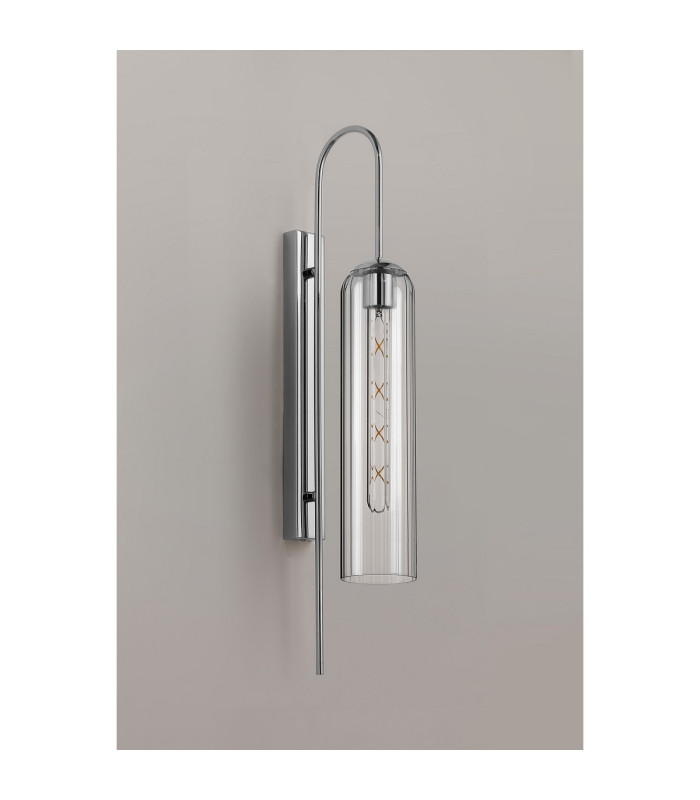 Clarkson 70cm Curved Wall Light 1 Light E27 Polished Nickel / Clear-8