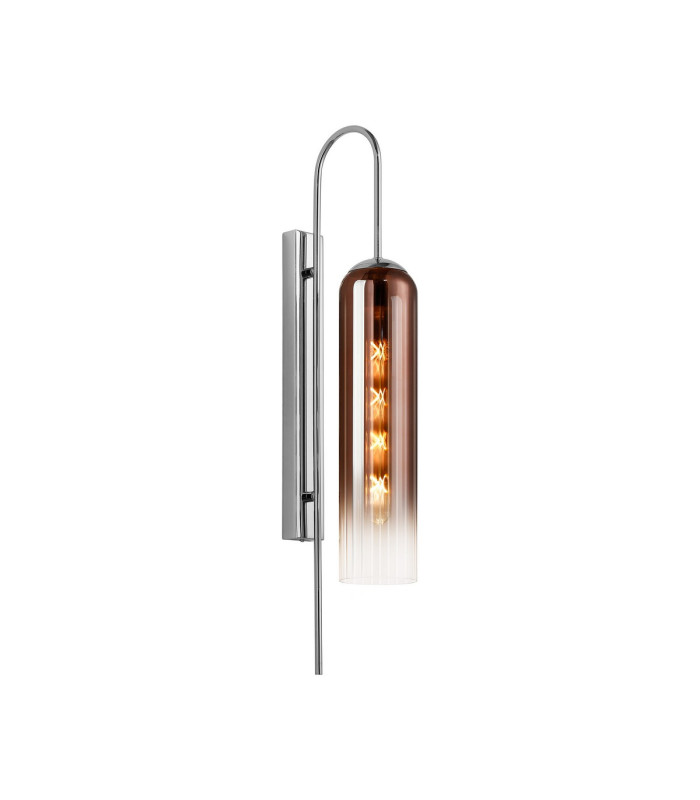 Clarkson 70cm Curved Wall Light 1 Light E27 Polished Nickel / Copper Fade-1