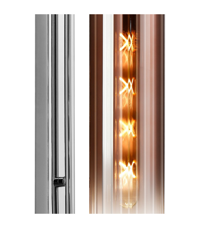 Clarkson 70cm Curved Wall Light 1 Light E27 Polished Nickel / Copper Fade-6