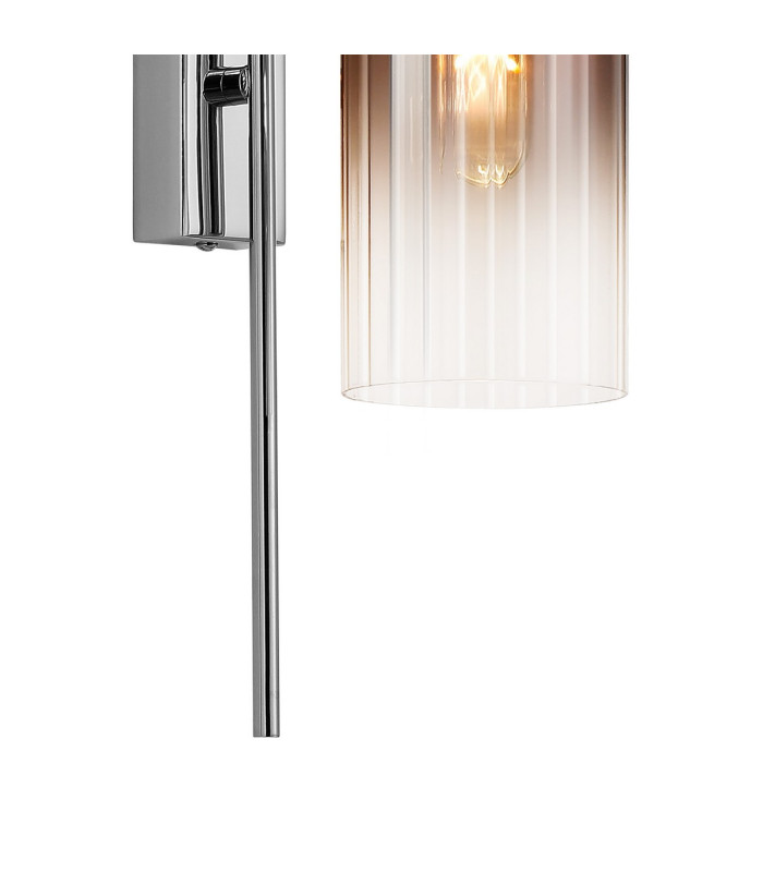 Clarkson 70cm Curved Wall Light 1 Light E27 Polished Nickel / Copper Fade-7
