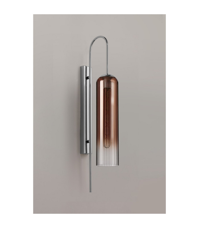Clarkson 70cm Curved Wall Light 1 Light E27 Polished Nickel / Copper Fade-8