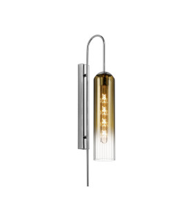 Clarkson 70cm Curved Wall Light 1 Light E27 Polished Nickel / Gold Fade-1