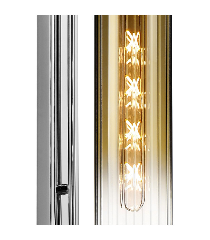 Clarkson 70cm Curved Wall Light 1 Light E27 Polished Nickel / Gold Fade-6