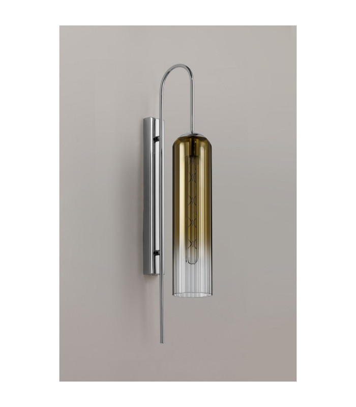 Clarkson 70cm Curved Wall Light 1 Light E27 Polished Nickel / Gold Fade-8