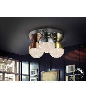 Integrated LED Dimmable Flush Ceiling Light Chrome, Brass, Copper - 1