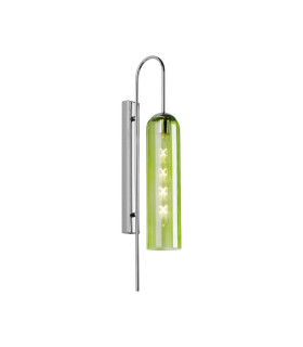 Clarkson 70cm Curved Wall Light 1 Light E27 Polished Nickel / Green-1