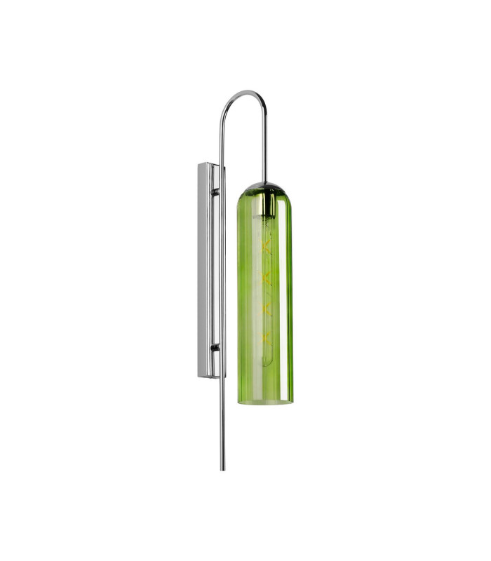 Clarkson 70cm Curved Wall Light 1 Light E27 Polished Nickel / Green-4