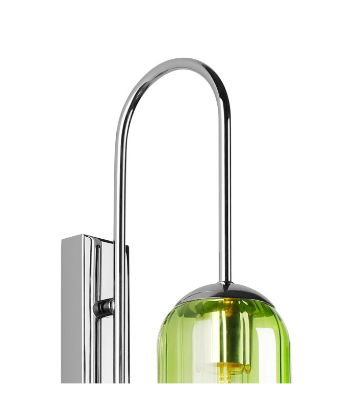 Clarkson 70cm Curved Wall Light 1 Light E27 Polished Nickel / Green-5