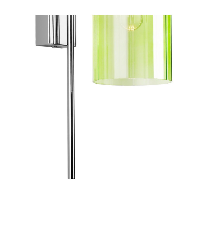 Clarkson 70cm Curved Wall Light 1 Light E27 Polished Nickel / Green-7