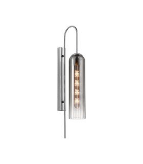 Clarkson 70cm Curved Wall Light 1 Light E27 Polished Nickel / Smoke Fade-1