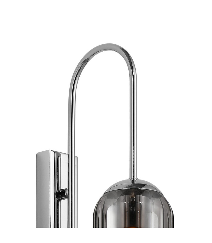 Clarkson 70cm Curved Wall Light 1 Light E27 Polished Nickel / Smoke Fade-5