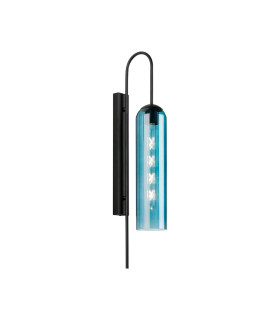Clarkson 70cm Curved Wall Light 1 Light E27 Satin Black / Blue-1