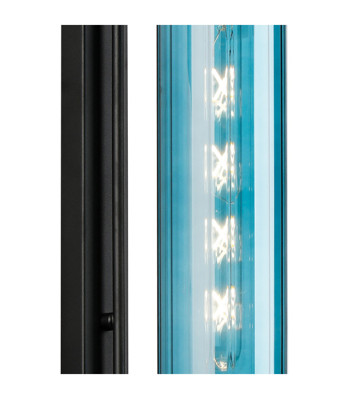 Clarkson 70cm Curved Wall Light 1 Light E27 Satin Black / Blue-5