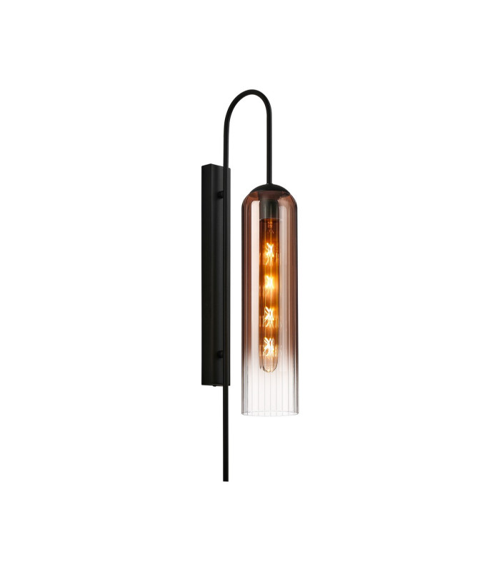 Clarkson 70cm Curved Wall Light 1 Light E27 Satin Black / Copper Fade-1