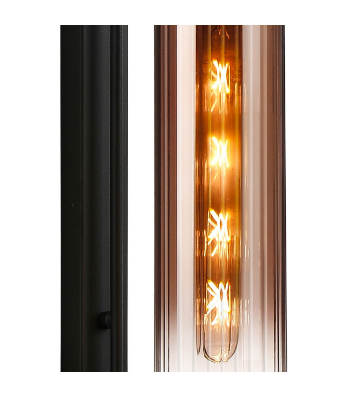 Clarkson 70cm Curved Wall Light 1 Light E27 Satin Black / Copper Fade-6