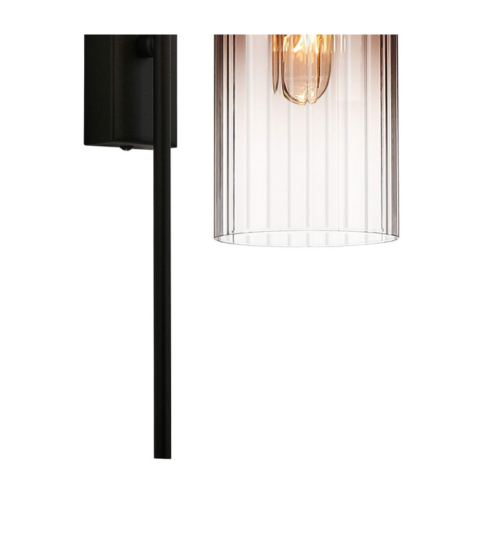 Clarkson 70cm Curved Wall Light 1 Light E27 Satin Black / Copper Fade-7