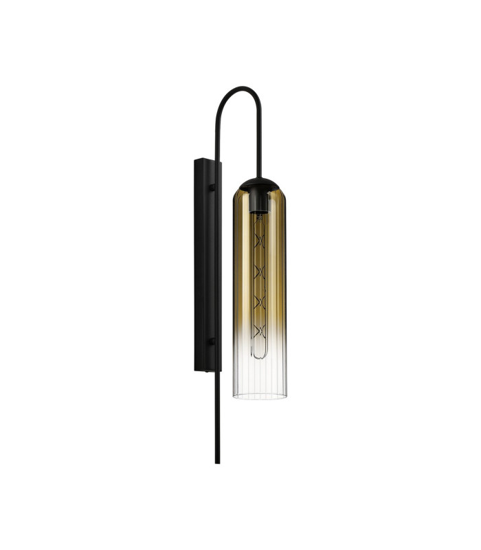 Clarkson 70cm Curved Wall Light 1 Light E27 Satin Black / Gold Fade-4
