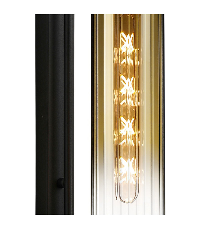 Clarkson 70cm Curved Wall Light 1 Light E27 Satin Black / Gold Fade-6