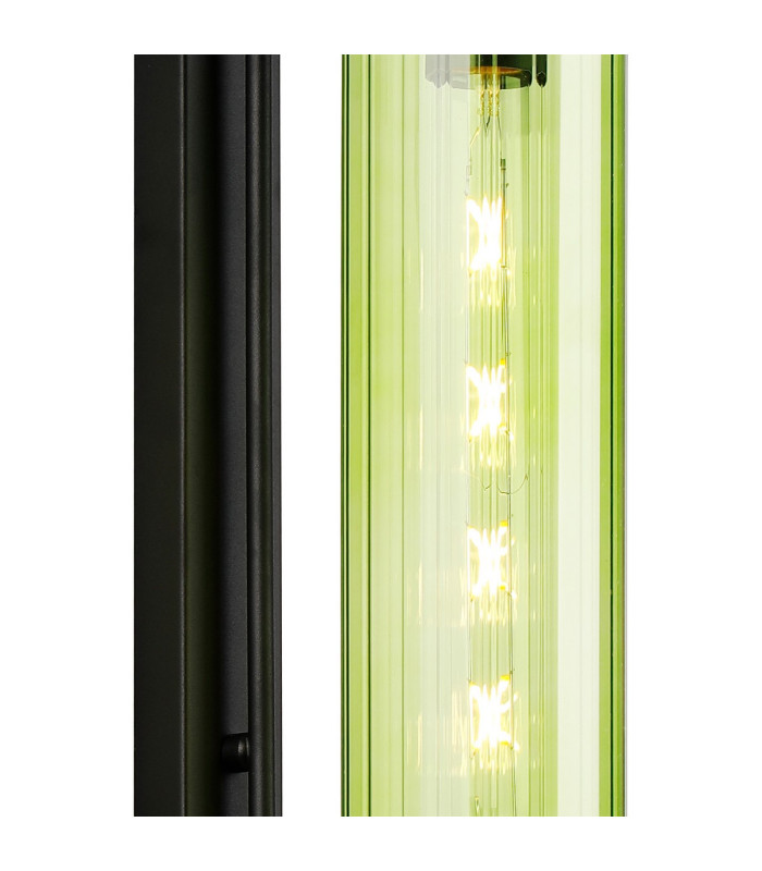 Clarkson 70cm Curved Wall Light 1 Light E27 Satin Black / Green-6
