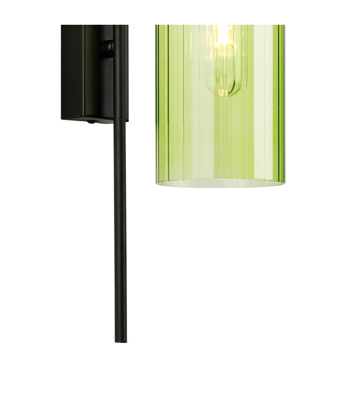 Clarkson 70cm Curved Wall Light 1 Light E27 Satin Black / Green-7