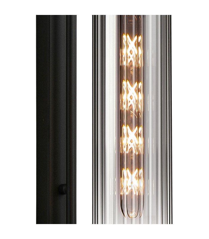 Clarkson 70cm Curved Wall Light 1 Light E27 Satin Black / Smoke Fade-6