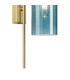 Clarkson 70cm Curved Wall Light 1 Light E27 Satin Gold / Blue-7
