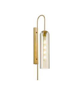 Clarkson 70cm Curved Wall Light 1 Light E27 Satin Gold / Cognac-1