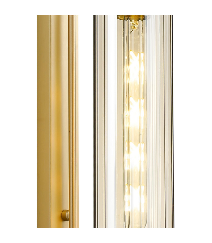 Clarkson 70cm Curved Wall Light 1 Light E27 Satin Gold / Cognac-6