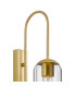 Clarkson 70cm Curved Wall Light 1 Light E27 Satin Gold / Clear-5