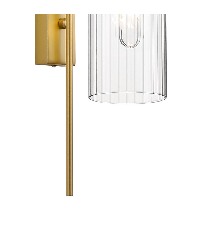Clarkson 70cm Curved Wall Light 1 Light E27 Satin Gold / Clear-7