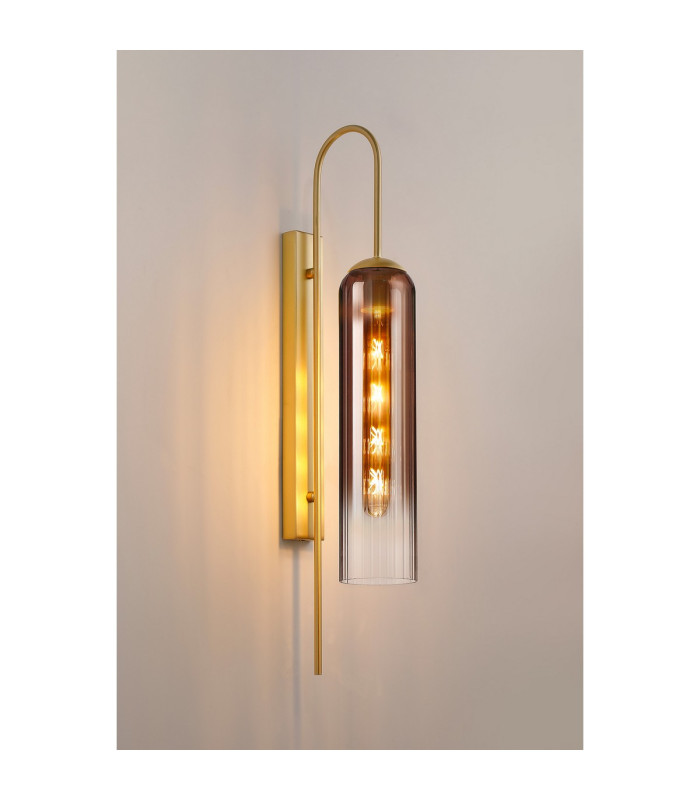 Clarkson 70cm Curved Wall Light 1 Light E27 Satin Gold / Copper Fade-3