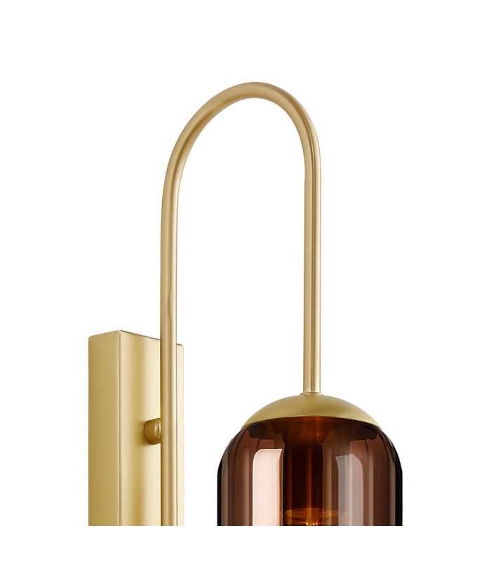 Clarkson 70cm Curved Wall Light 1 Light E27 Satin Gold / Copper Fade-5