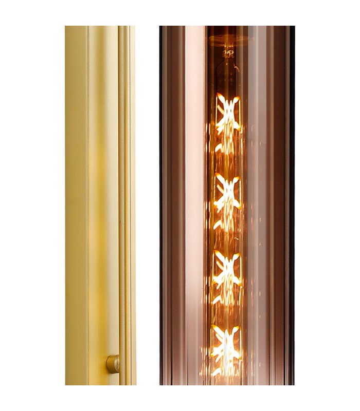 Clarkson 70cm Curved Wall Light 1 Light E27 Satin Gold / Copper Fade-6
