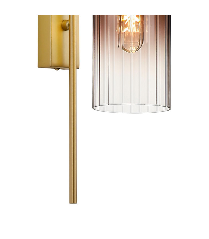 Clarkson 70cm Curved Wall Light 1 Light E27 Satin Gold / Copper Fade-7