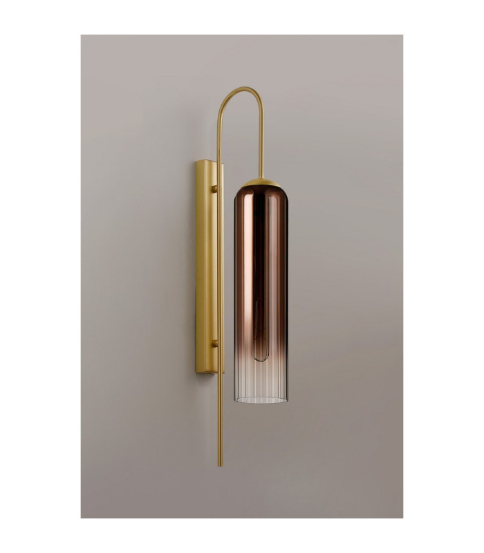 Clarkson 70cm Curved Wall Light 1 Light E27 Satin Gold / Copper Fade-8