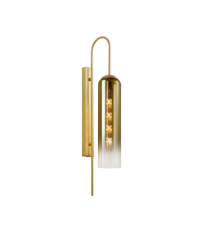 Clarkson 70cm Curved Wall Light 1 Light E27 Satin Gold / Gold Fade-1