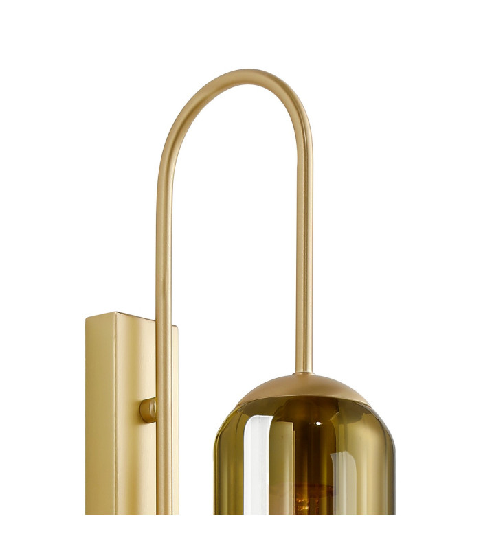 Clarkson 70cm Curved Wall Light 1 Light E27 Satin Gold / Gold Fade-5