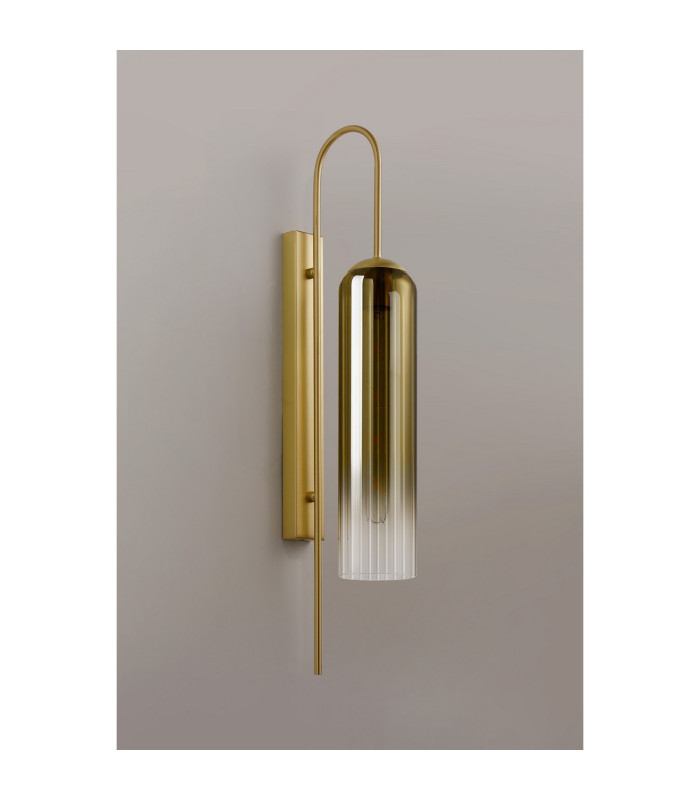 Clarkson 70cm Curved Wall Light 1 Light E27 Satin Gold / Gold Fade-8